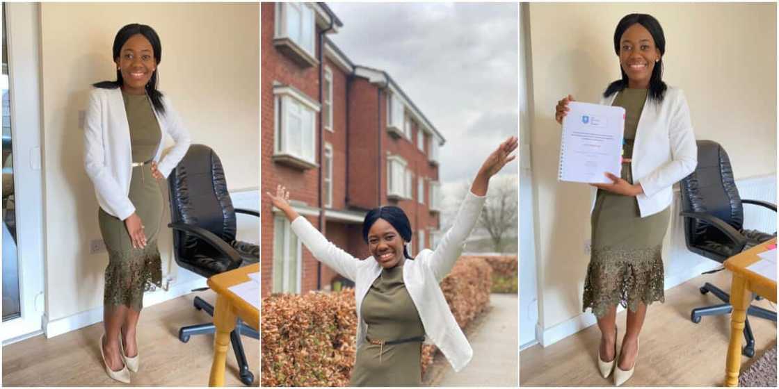 Woman celebrates bagging PhD, shares adorable photos as she thanks those who made it possible Woman celebrates bagging PhD, shares adorable photos as she thanks those who made it possible