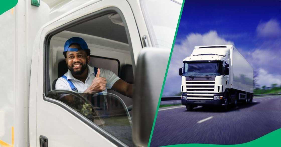 A gentleman stopped and jogged next to his truck in Durban to keep fit. A gentleman stopped and jogged next to his truck in Durban to keep fit.