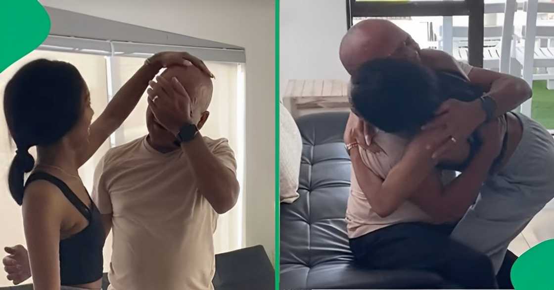 A Mzansi woman's surprise got her father emotional