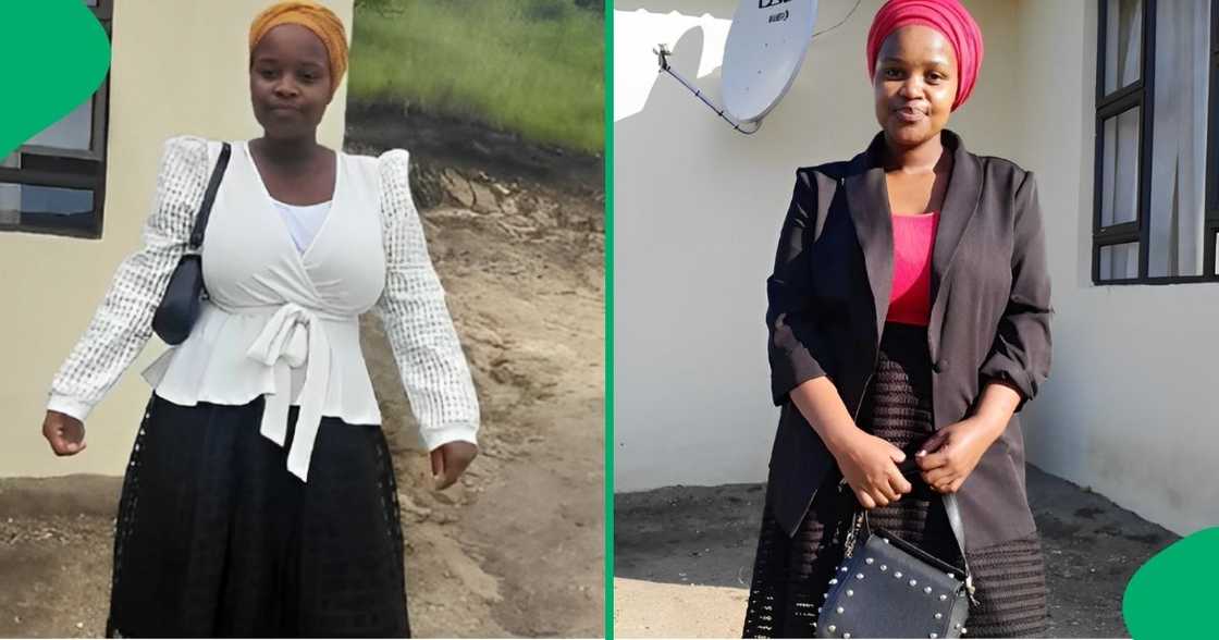 A woman channelled her inner child and slid down a hill with cardboard. A woman channelled her inner child and slid down a hill with cardboard.