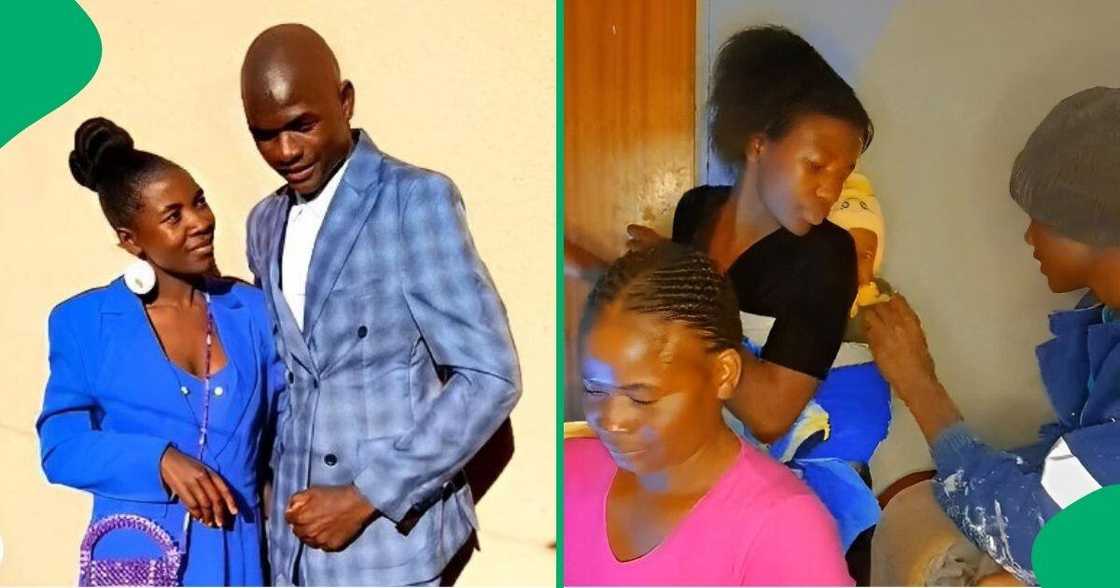 A young wife hustles at home while her husband works peace jobs. A young wife hustles at home while her husband works peace jobs.