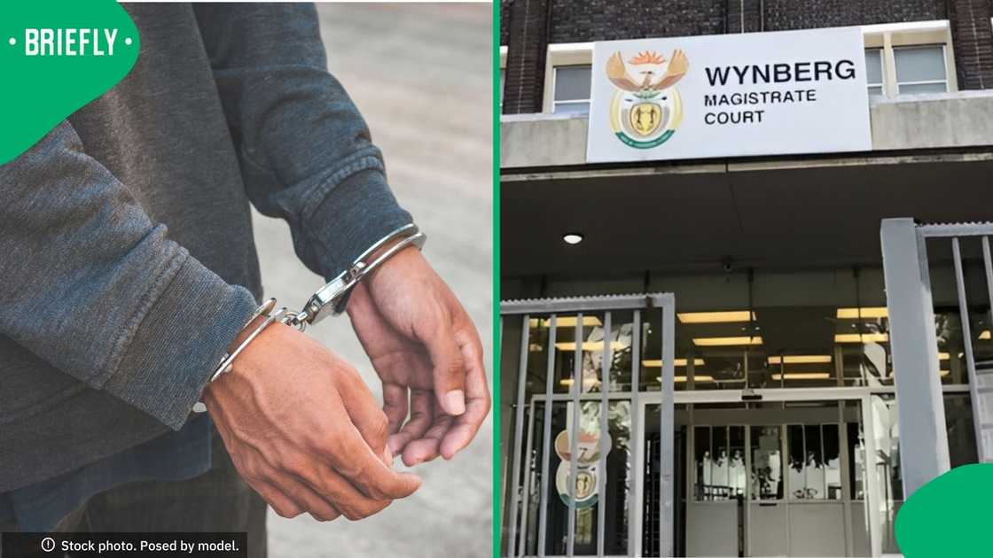 Seven men were arrested outside the Wynberg Magistrate's Court Seven men were arrested outside the Wynberg Magistrate's Court