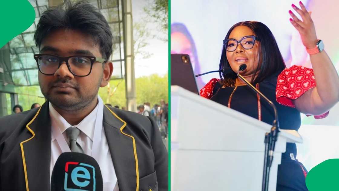 The young man discussed his choice between medicine and actuarial science after receiving his record-breaking results The young man discussed his choice between medicine and actuarial science after receiving his record-breaking results