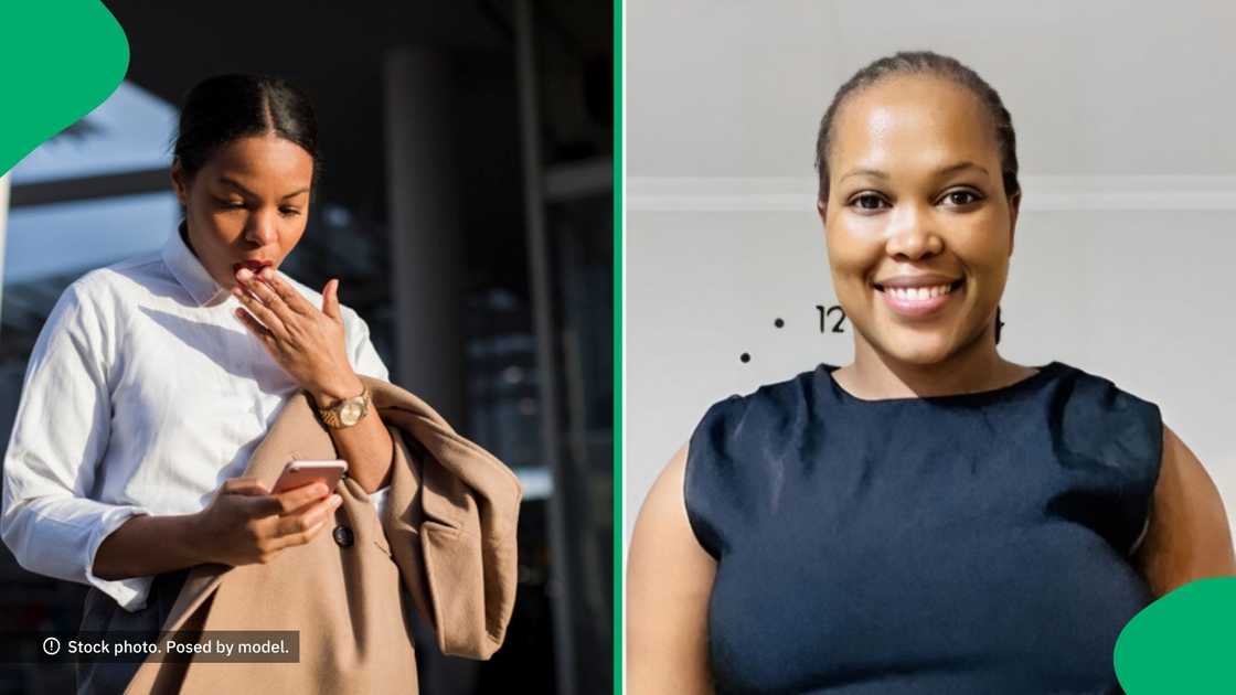 A woman showcased her impressive weight loss journey. A woman showcased her impressive weight loss journey.