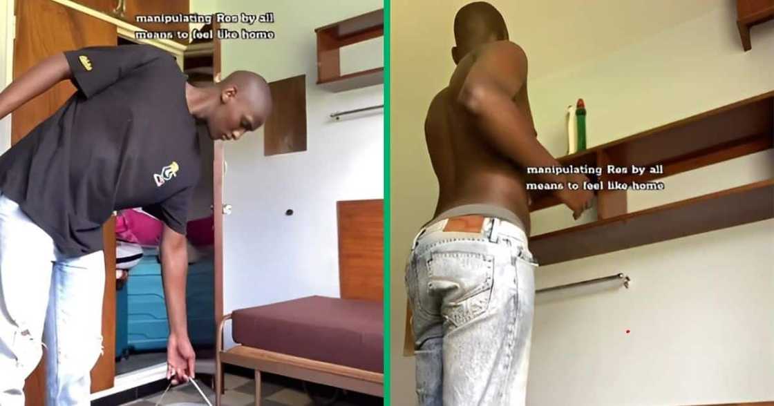 University student cleans room in TikTok video University student cleans room in TikTok video