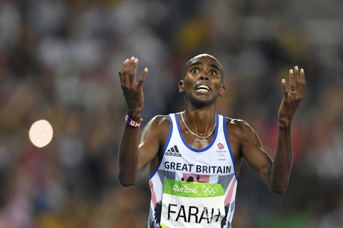 Britain's Mo Farah celebrates winning the Men's 5000m Final at Rio 2016 Olympic Games