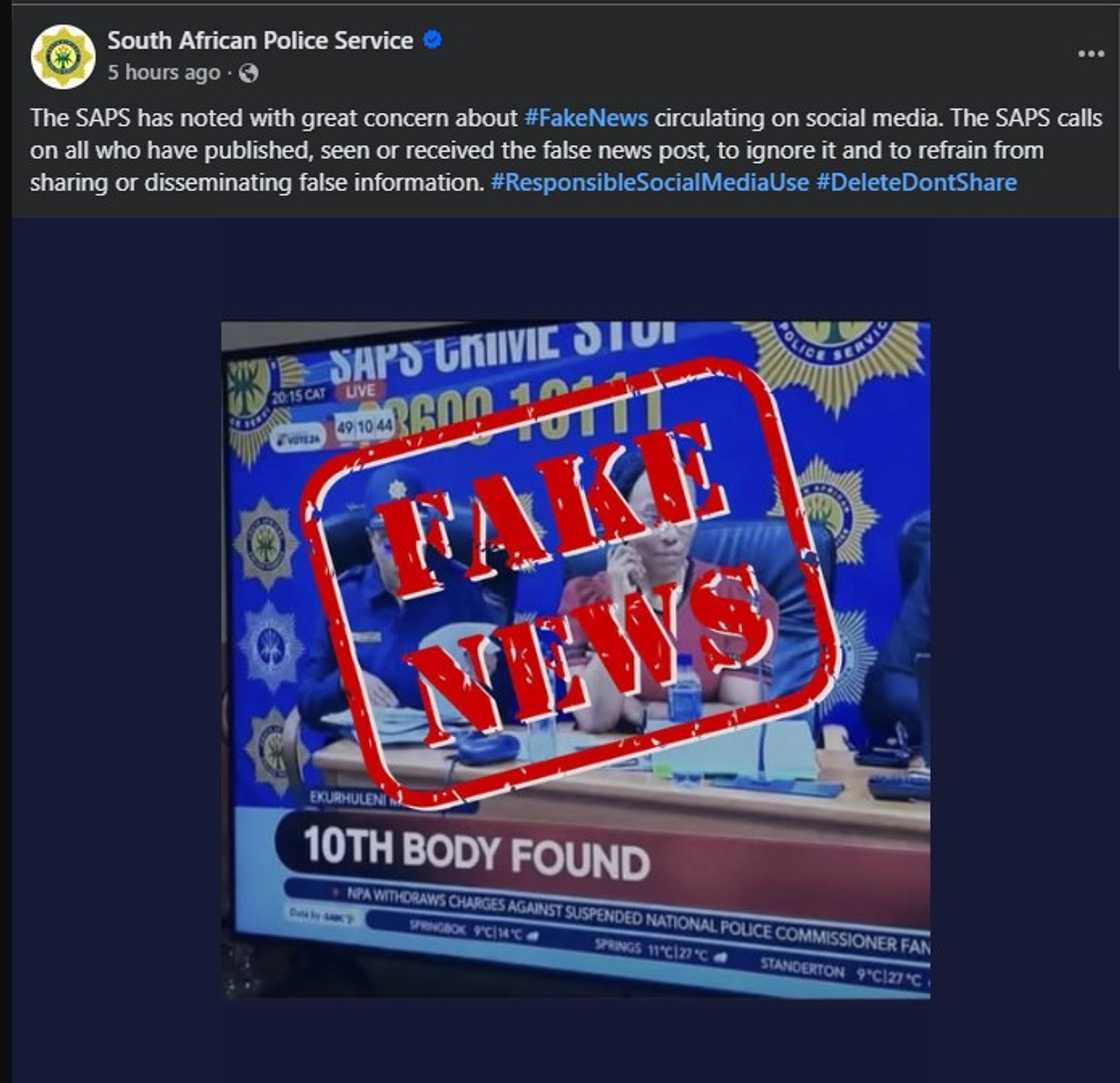 Police have urged people not to share fake news