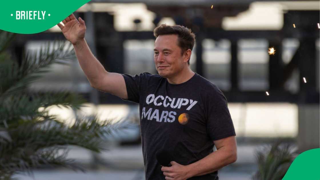Elon Musk at a SpaceX event. Elon Musk at a SpaceX event.