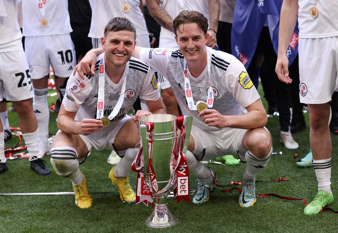 Laurence Maguire and Will Wright at Wembley Stadium Laurence Maguire and Will Wright at Wembley Stadium