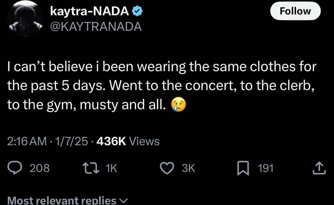 Kaytranada wore the same clothes for five days