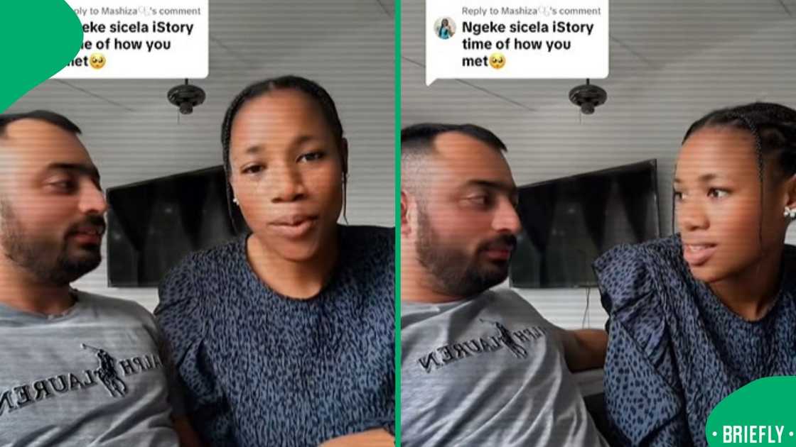 The visual on the right showed Zinhle and her husband