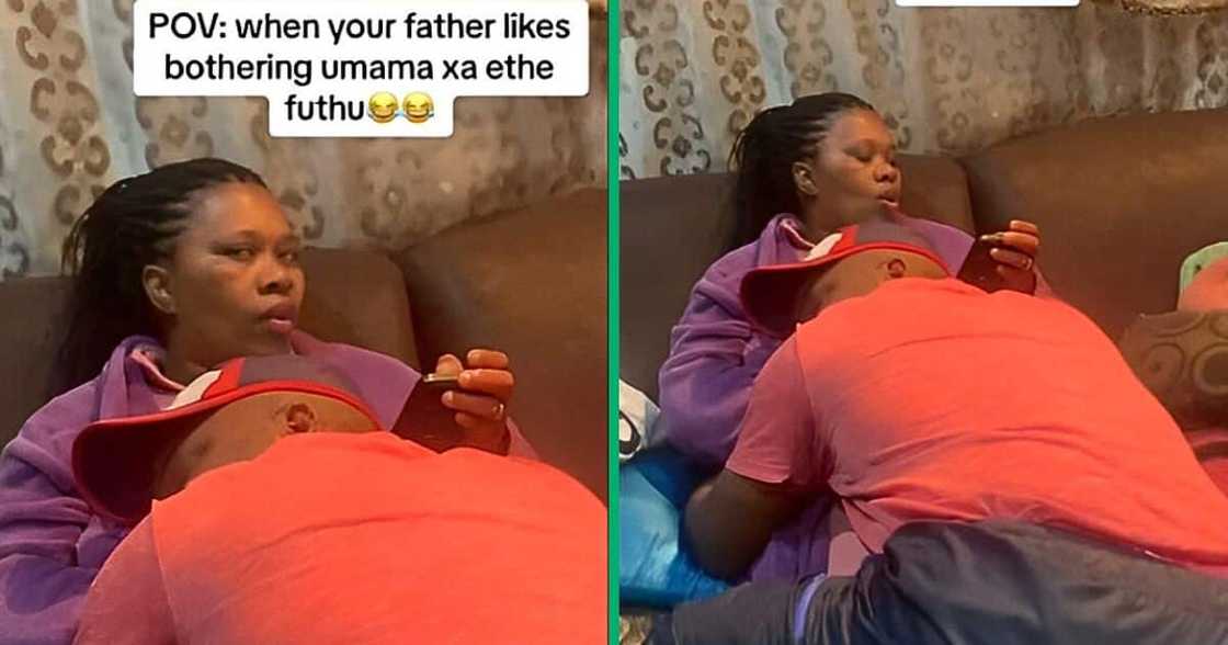 TikTok video shows a man cuddling his wife TikTok video shows a man cuddling his wife