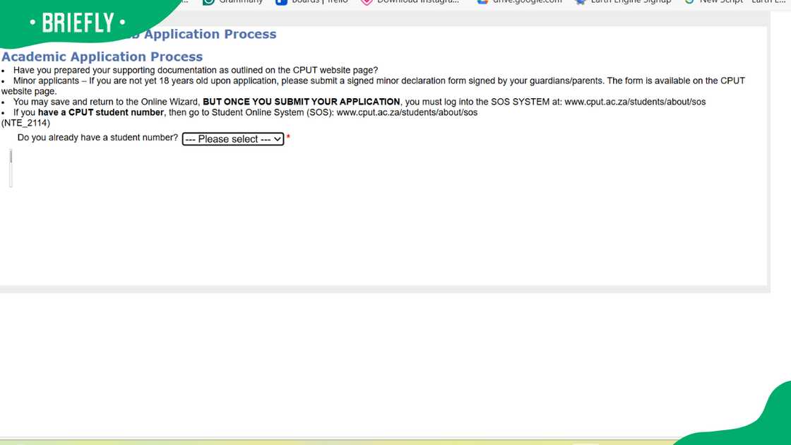 CPUT online application