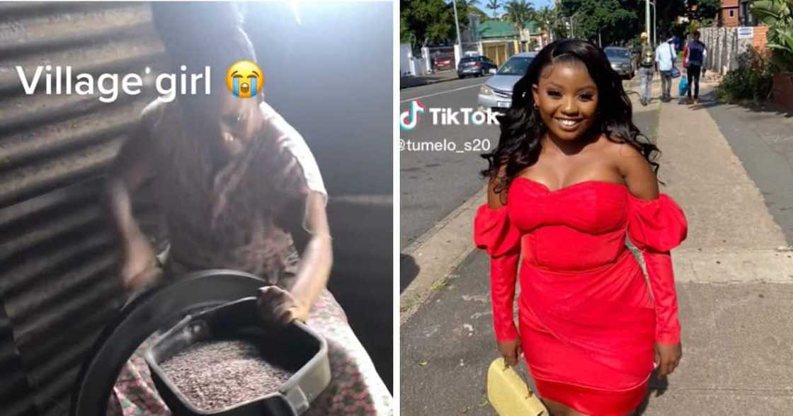 Young lady trends for TikTok challenge Young lady trends for TikTok challenge