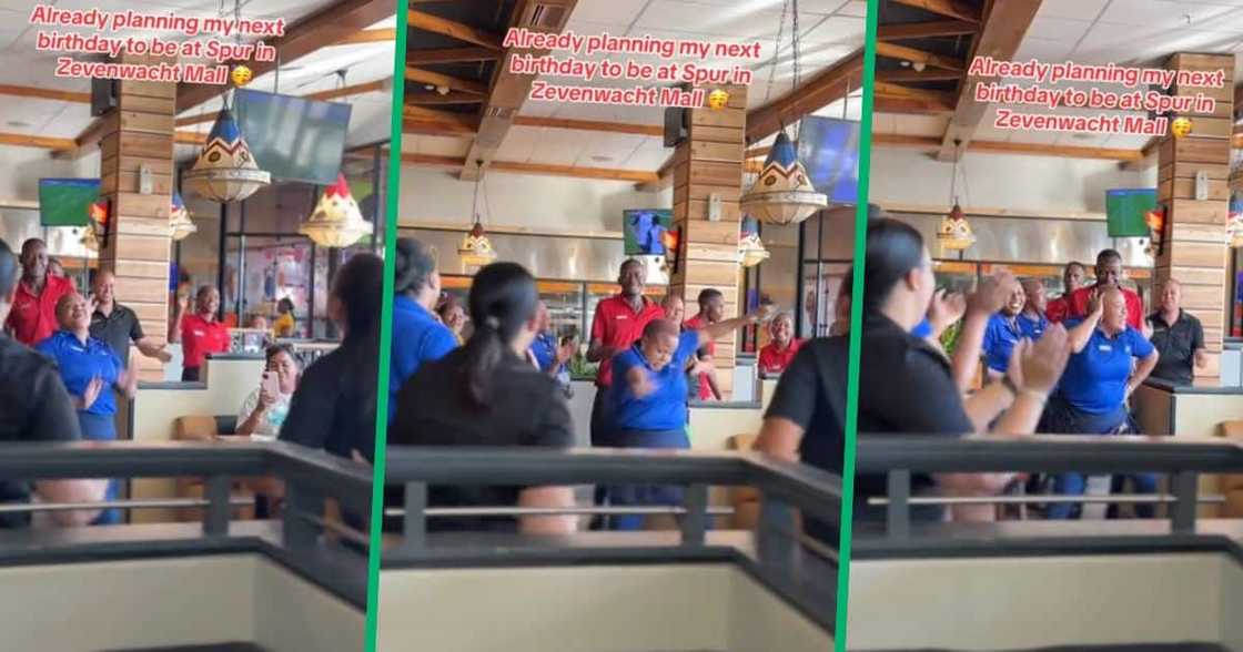 Spur staff danced for a customer on their birthday Spur staff danced for a customer on their birthday