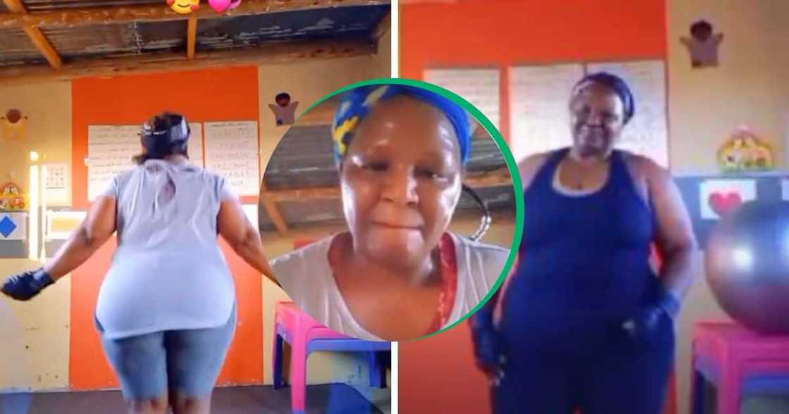 Mzansi mama slays a skipping routine in TikTok video. Mzansi mama slays a skipping routine in TikTok video.