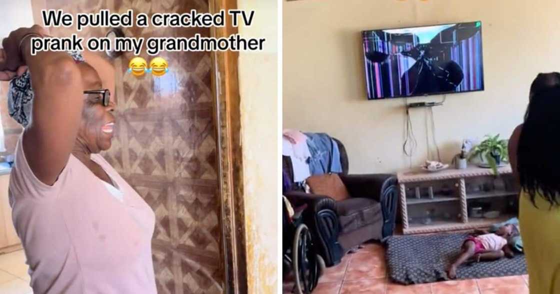 Woman shares video of her family pranking her granny. Woman shares video of her family pranking her granny.