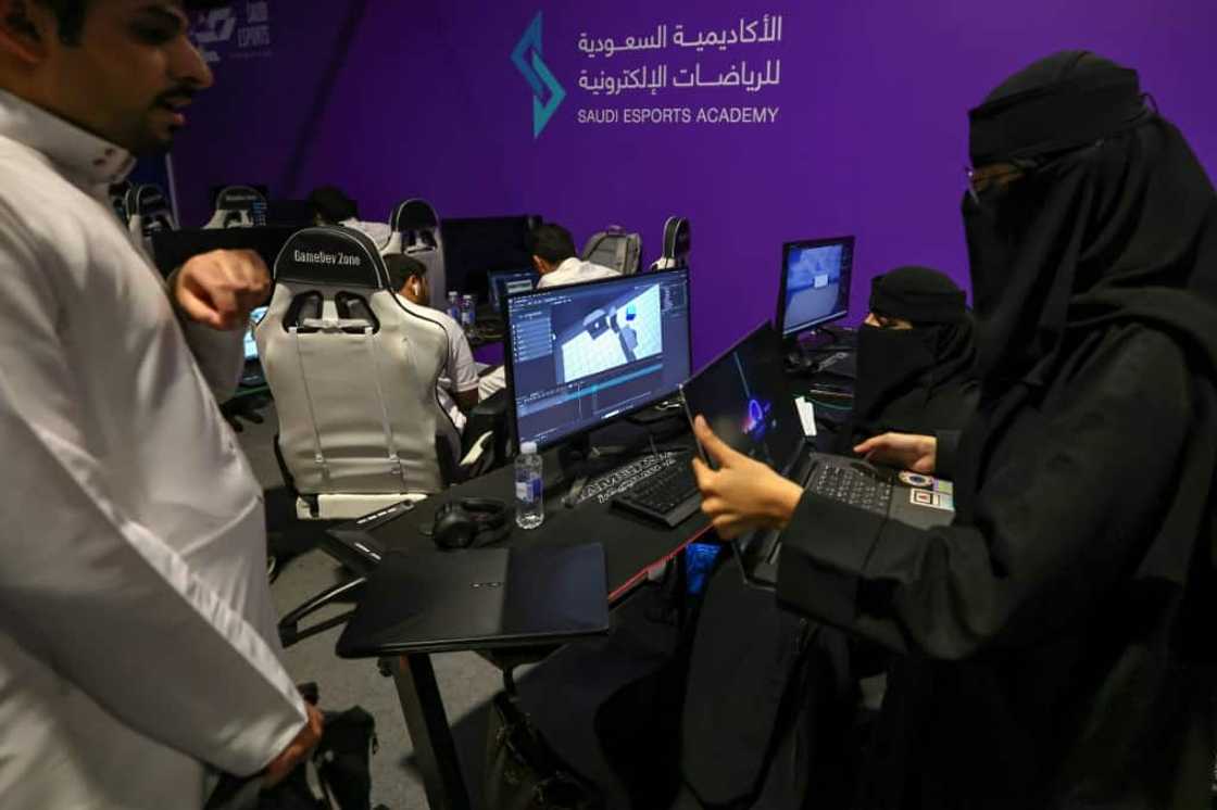 Saudi trainees attend a training course at the Saudi Esport Academy in Riyadh Saudi trainees attend a training course at the Saudi Esport Academy in Riyadh