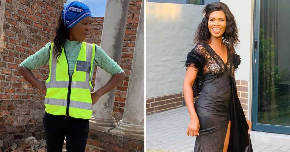 A lady working as a bricklayer posted pics online wearing pretty heels and a stunning dress A lady working as a bricklayer posted pics online wearing pretty heels and a stunning dress