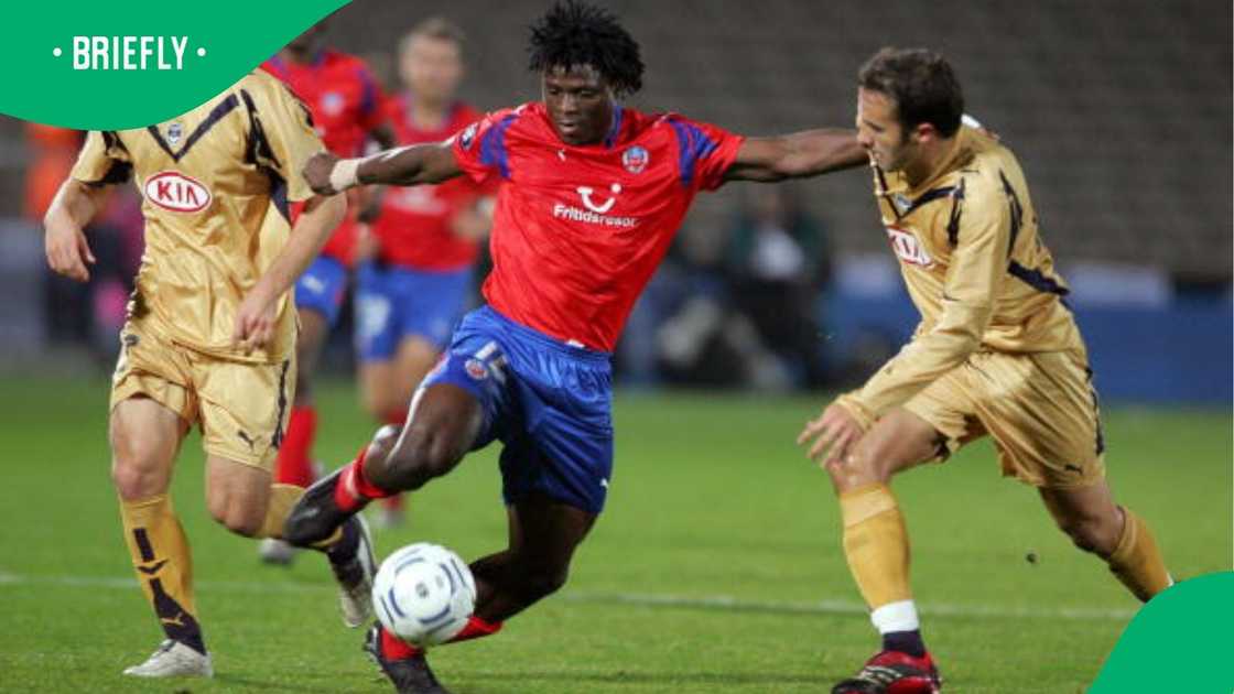 Razak Omotoyossi during his time with Swedish side Helsingborg.