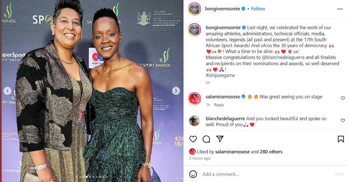 Former netball star Bongi Msomi stuns at the SA Sports Awards red carpet Former netball star Bongi Msomi stuns at the SA Sports Awards red carpet