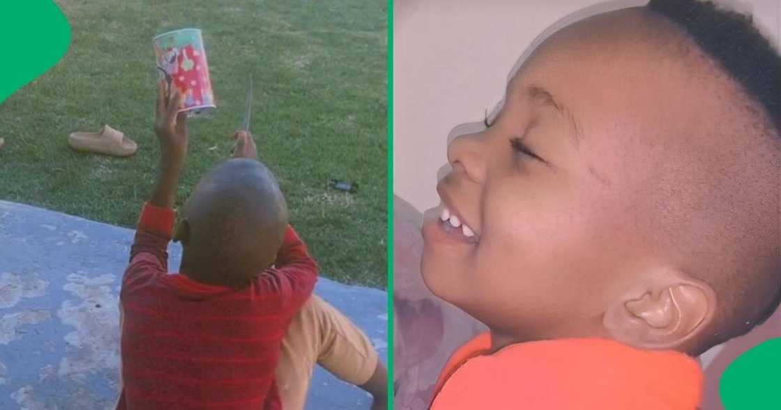 A TikTok video showed a boy using a butter knife to try to access money in his piggy bank A TikTok video showed a boy using a butter knife to try to access money in his piggy bank