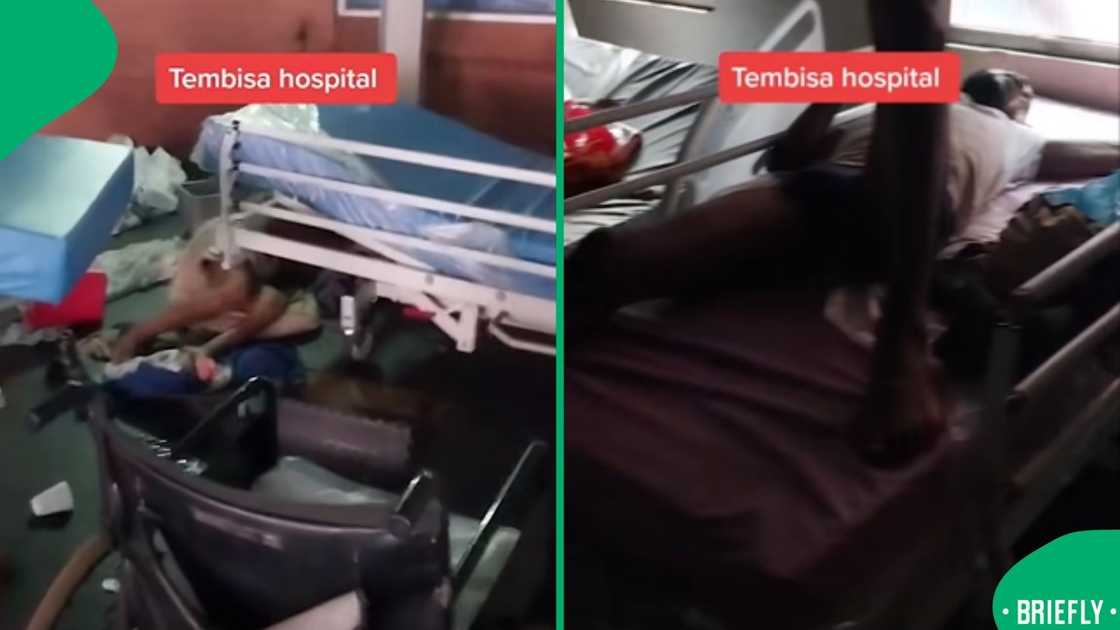 A screenshot from the resurfaced Facebook video showing the state of the Tembisa Hospital wards A screenshot from the resurfaced Facebook video showing the state of the Tembisa Hospital wards