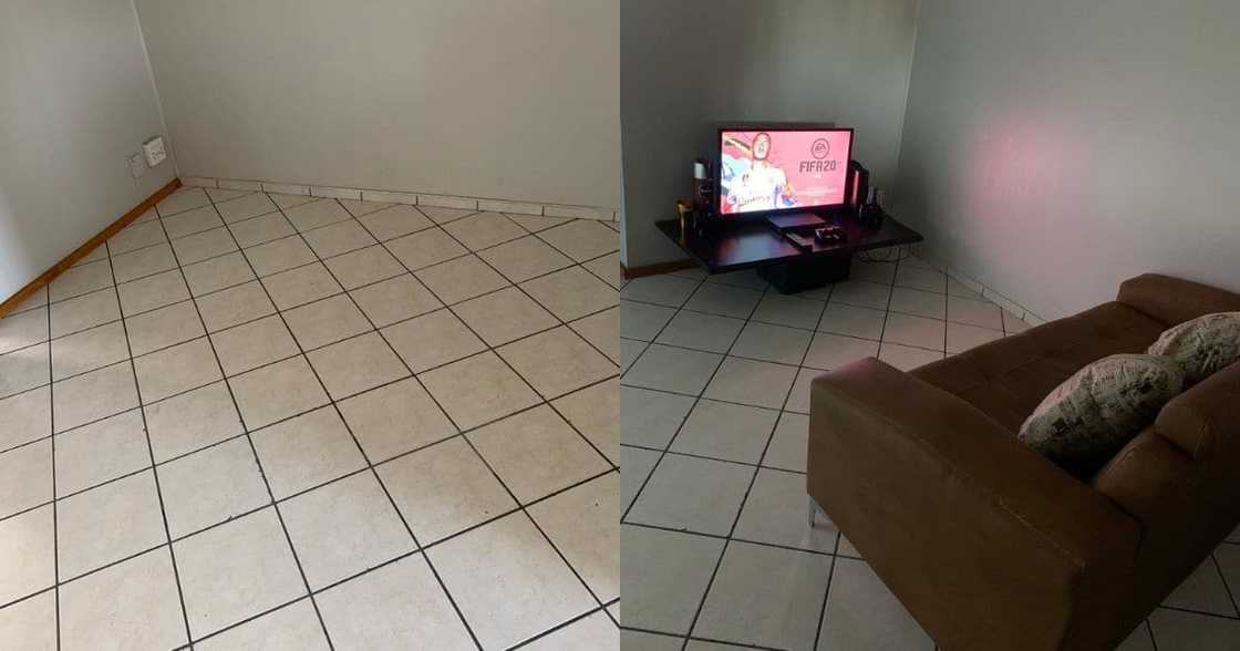 Man Elegantly Furnishes Home With Chattels: "Small Victories" Man Elegantly Furnishes Home With Chattels: "Small Victories"