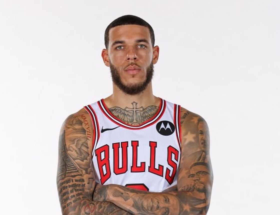 Lonzo Ball posed for a portrait for Media Day Lonzo Ball posed for a portrait for Media Day