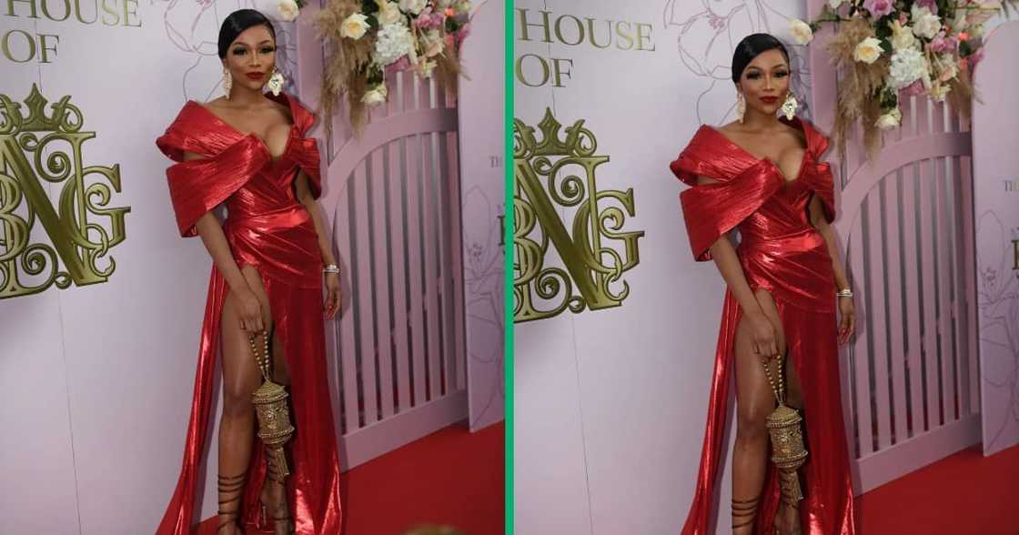 Bonang stunning red exquisite dress on the Miss SA 2022 red carpet Bonang stunning red exquisite dress on the Miss SA 2022 red carpet