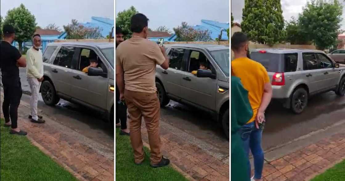 The eight-year-old was chilling with his arm out the window. The eight-year-old was chilling with his arm out the window.