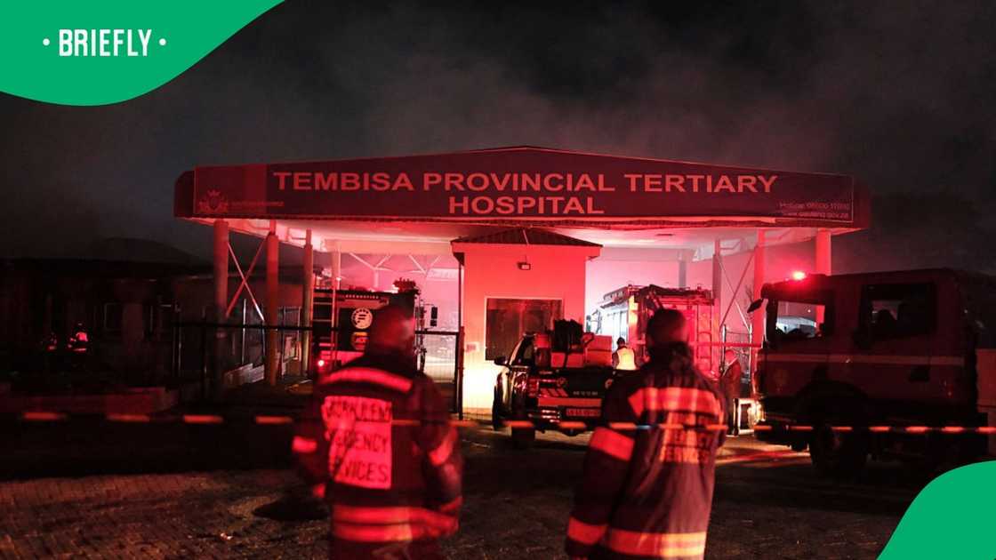 Tembisa Hospital's Accident and Emergency Unit was gutted by a fire on 19 April 2025 Tembisa Hospital's Accident and Emergency Unit was gutted by a fire on 19 April 2025