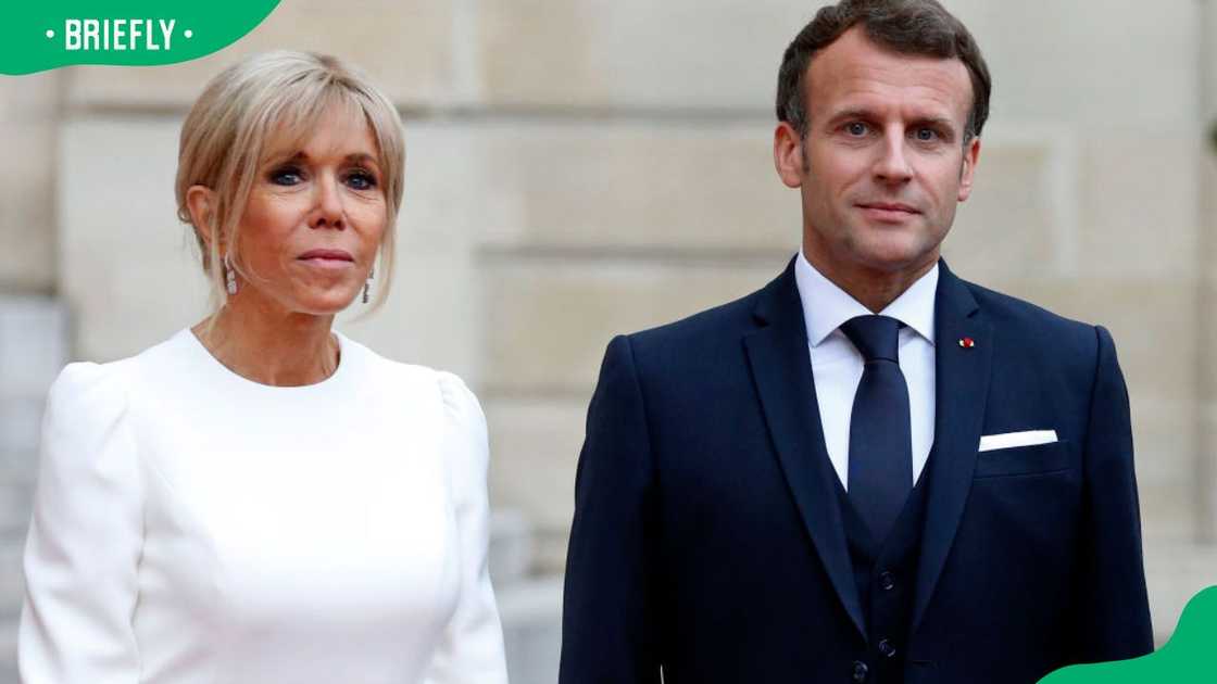 Emmanuel Macron and his wife, Brigitte Macron, at the Elysee Presidential Palace in 2021 Emmanuel Macron and his wife, Brigitte Macron, at the Elysee Presidential Palace in 2021