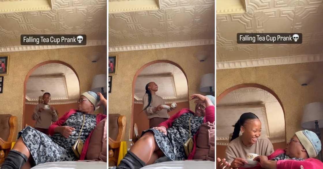Funny woman pulls hilarious prank on mom Funny woman pulls hilarious prank on mom