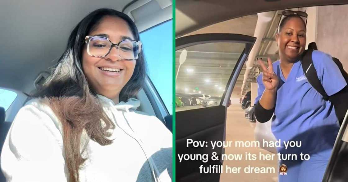 Daughter drops mother off at nursing school Daughter drops mother off at nursing school