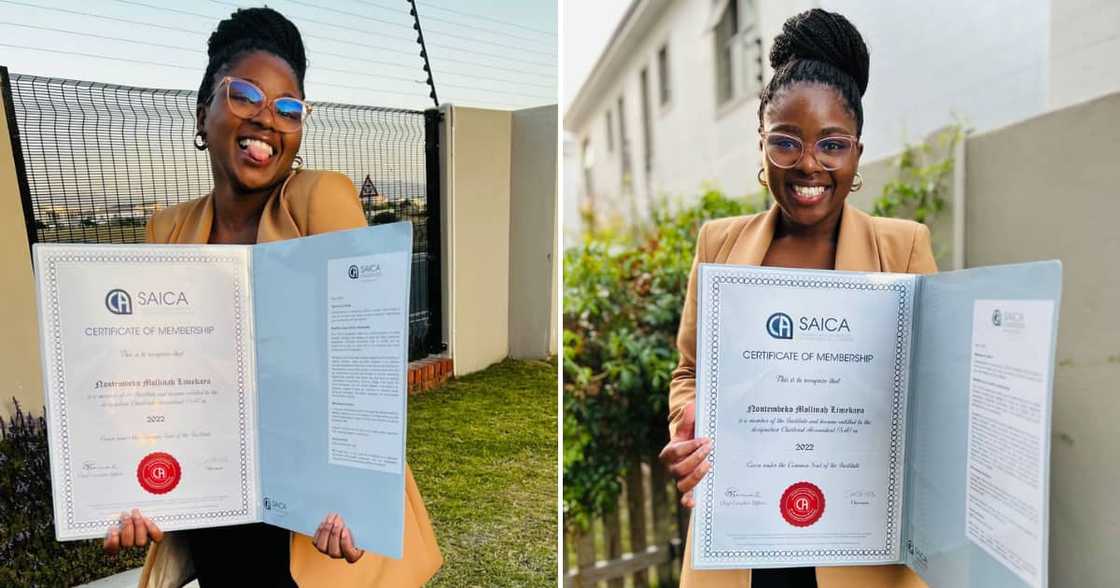 Young Cape Town Accountant Joyfully Shows Off SAICA Certificate Despite