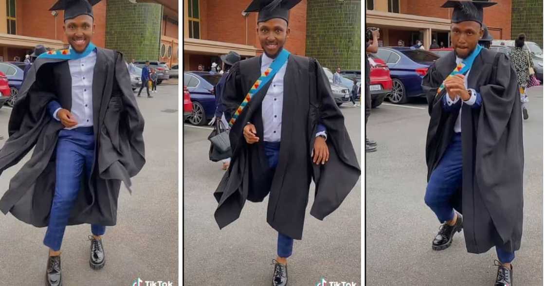 A vibey gent brought out his best dance moves at a UKZN graduation. A vibey gent brought out his best dance moves at a UKZN graduation.