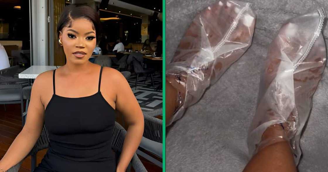 A Johannesburg woman plugged SA with Clicks foot peel in a TikTok video. A Johannesburg woman plugged SA with Clicks foot peel in a TikTok video.