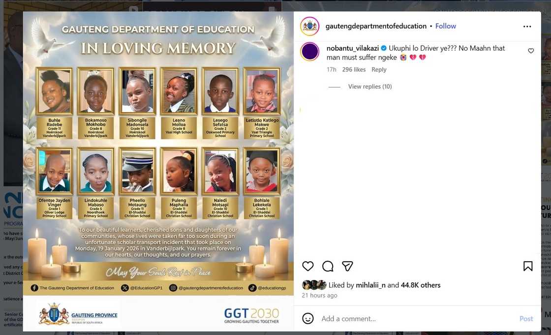 Nobantu Vilakazi calls for harsh punishment for Vaal crash driver