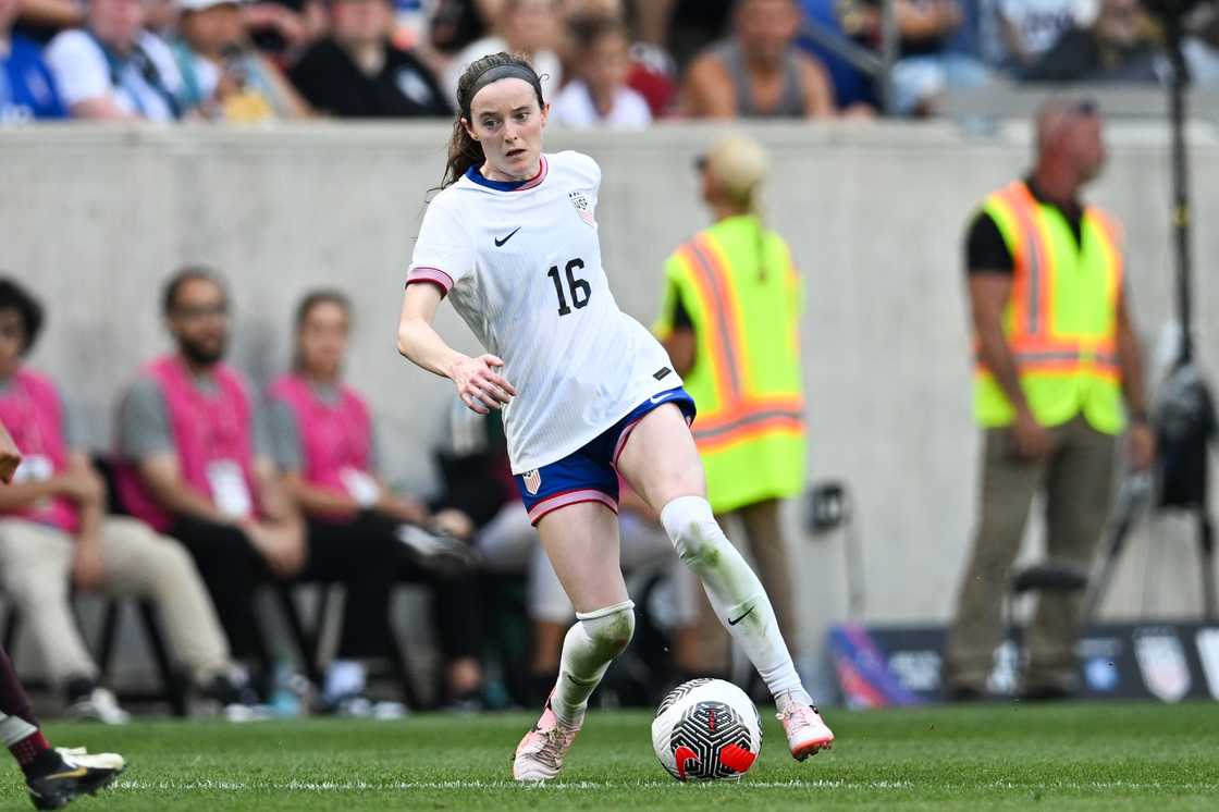 Rose Lavelle at a match against Mexico Rose Lavelle at a match against Mexico