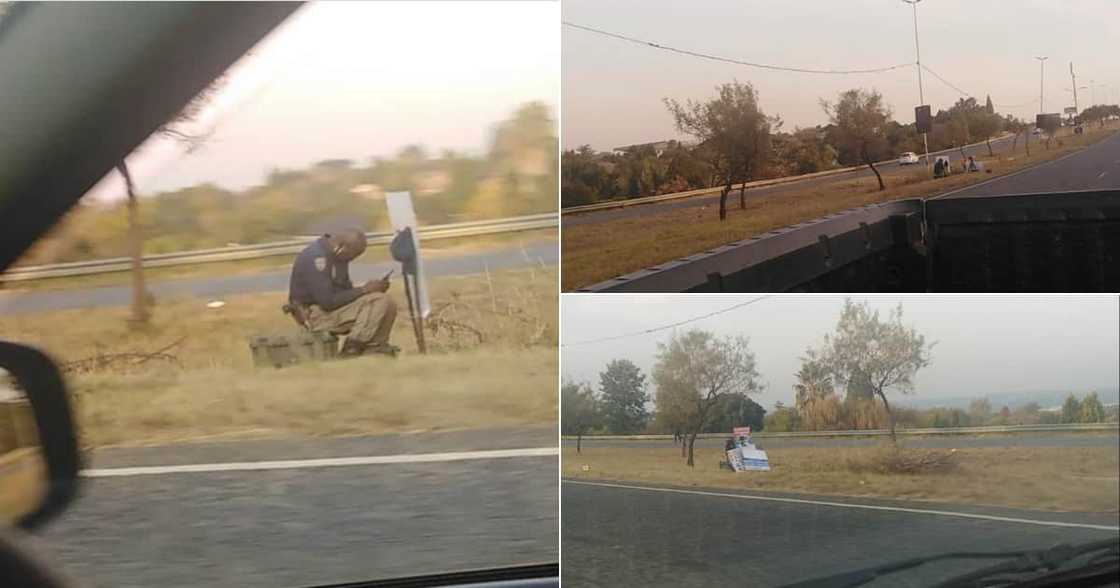 Hilarious Photo, Cop, Hiding, Behind Sign Post Hilarious Photo, Cop, Hiding, Behind Sign Post