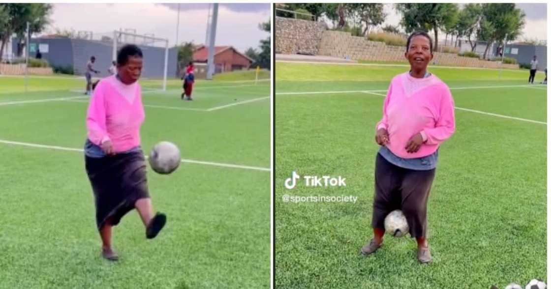 Soweto Gogo showing off soccer skills in viral TikTok, people think she could've been a star Soweto Gogo showing off soccer skills in viral TikTok, people think she could've been a star