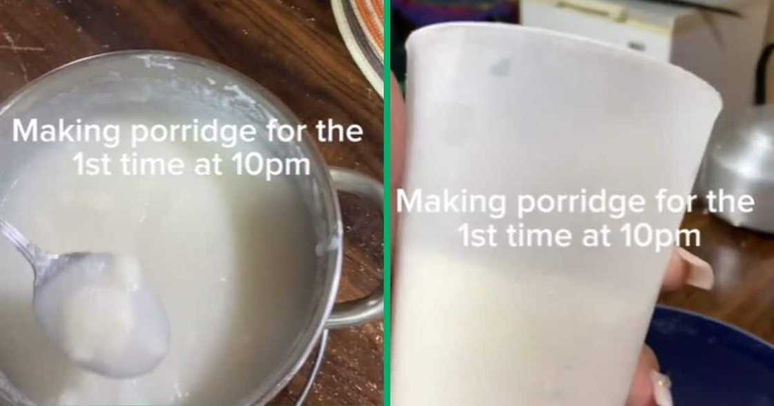 A TikTok video shows a woman's maize meal porridge for the first time A TikTok video shows a woman's maize meal porridge for the first time