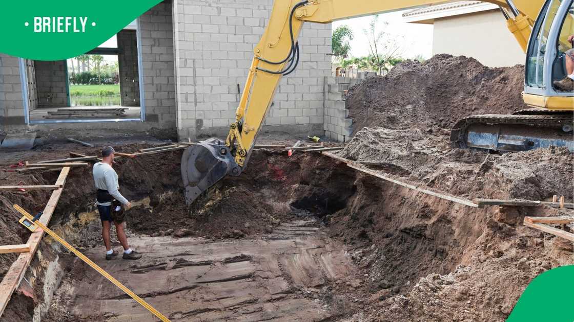 New cement swimming pool construction