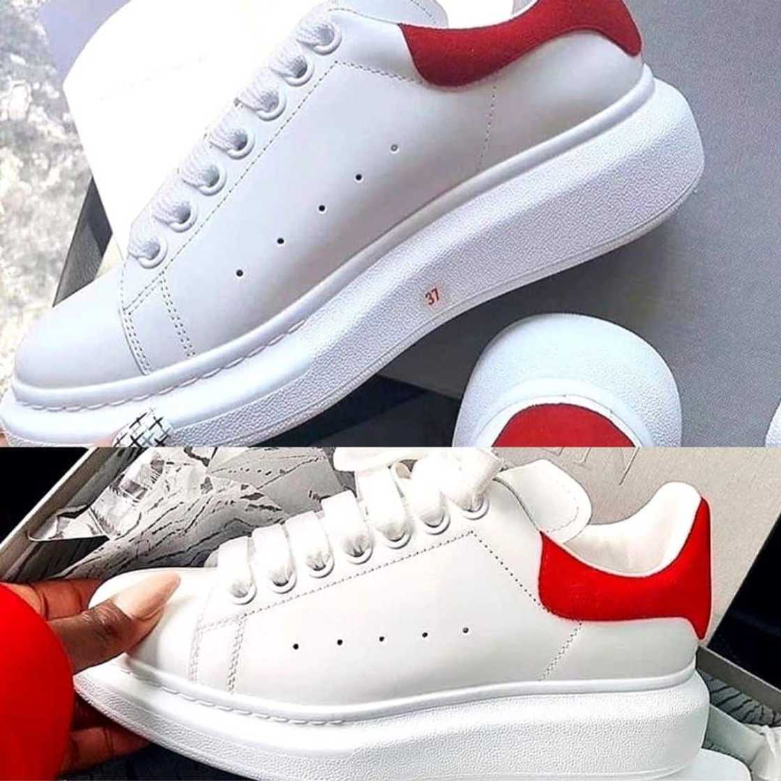 Oversized white/red sneakers