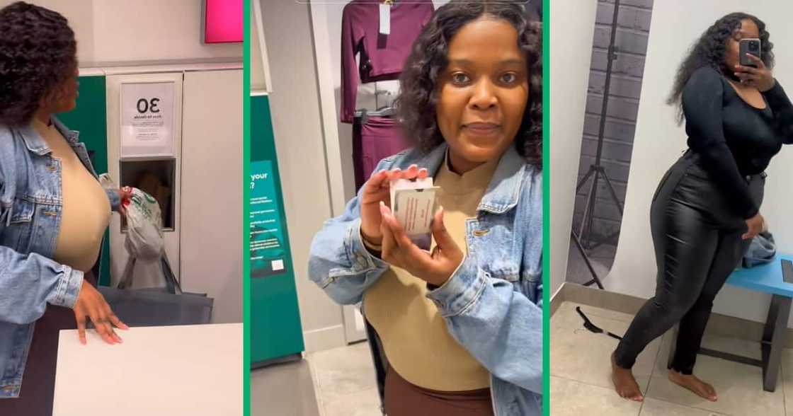 A woman donated clothes at H&M A woman donated clothes at H&M