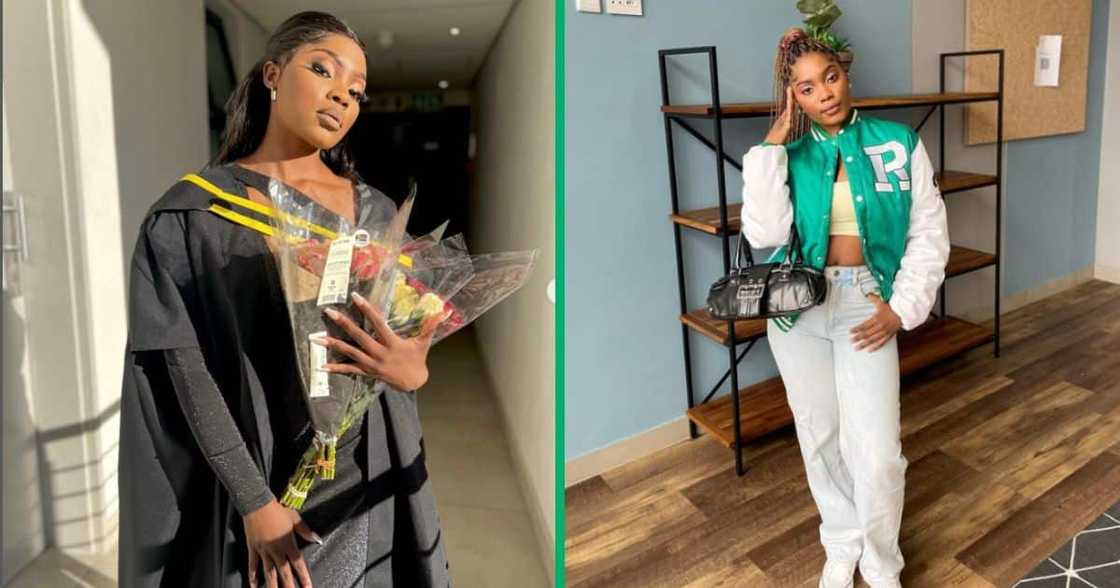 Woman celebrates passing post graduate diploma in accounting Woman celebrates passing post graduate diploma in accounting