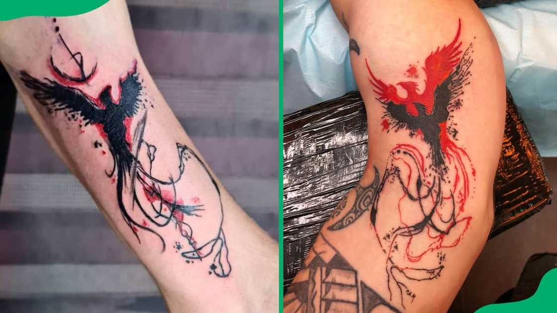Black and red phoenix tattoos Black and red phoenix tattoos