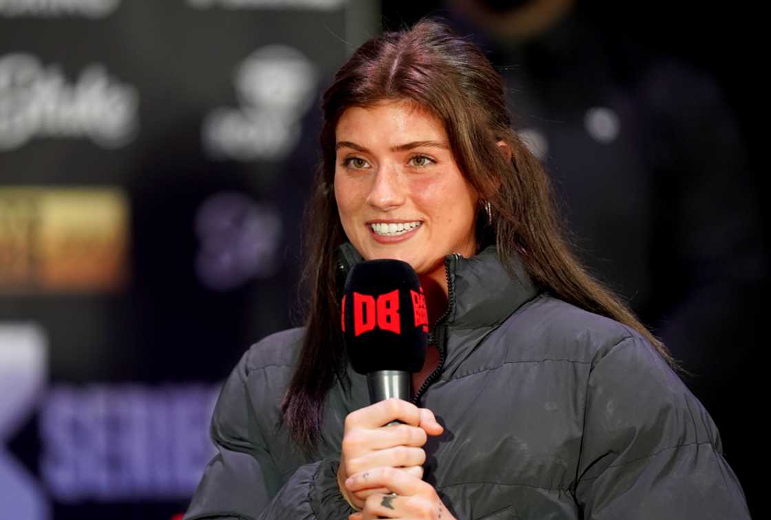 Faith Ordway during a press conference at BOXPARK Wembley, London