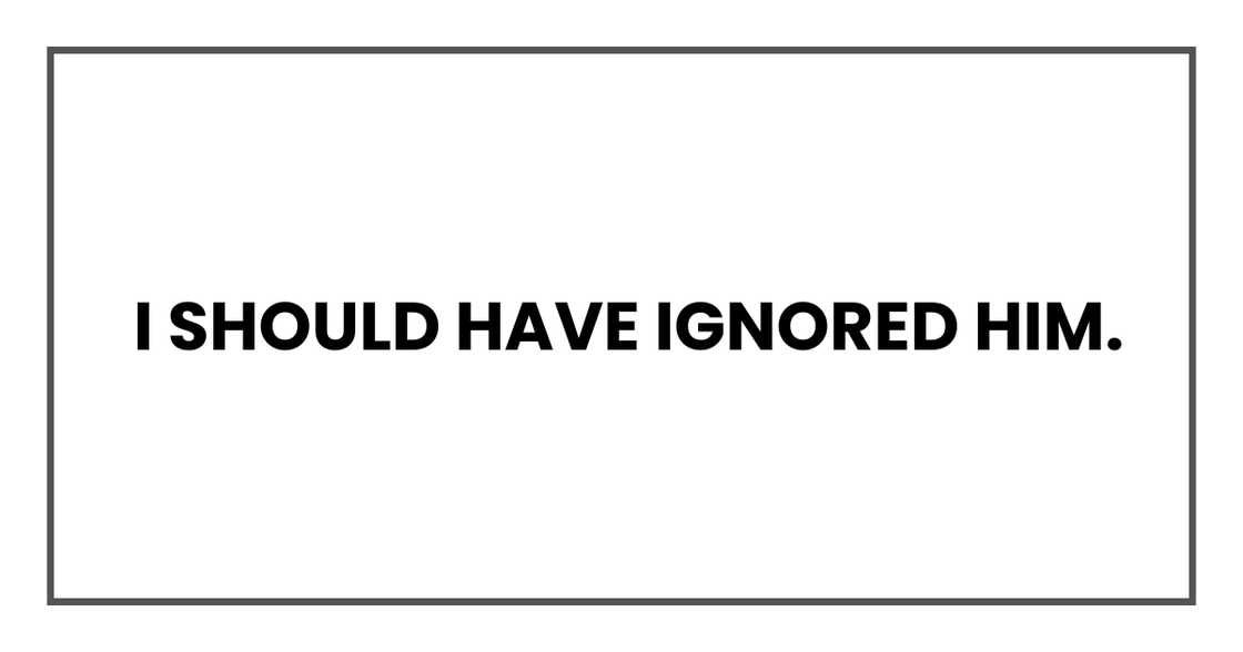 I should have ignored him.